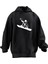 Unisex Premium Pamuk Siyah Snowboard Adam Kıyafet Baskılı 3 Iplik Kapüşonlu Sweatshirt 1