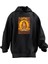 Unisex Premium Pamuk Siyah Turuncu Prenses Baskılı 3 Iplik Kapüşonlu Sweatshirt 1