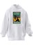 Unisex Premium Pamuk Beyaz Gitar Çalan Kedi Baskılı 3 Iplik Kapüşonlu Sweatshirt 1