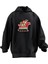 Unisex Premium Pamuk Siyah Yılbaşı Geyik Hediye Figür Baskılı 3 Iplik Kapüşonlu Sweatshirt 1
