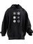 Unisex Premium Pamuk Siyah Kar Taneleri Baskılı 3 Iplik Kapüşonlu Sweatshirt 1