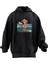 Unisex Premium Pamuk Siyah Tatilci Genç Kız Baskılı 3 Iplik Kapüşonlu Sweatshirt 1