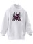 Unisex Premium Pamuk Beyaz Hello Pembe Motorcu Kız Baskılı 3 Iplik Kapüşonlu Sweatshirt 1