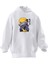 Unisex Premium Pamuk Beyaz Çinli Pikachu Baskılı 3 Iplik Kapüşonlu Sweatshirt 1