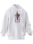 Unisex Premium Pamuk Beyaz Gülen Yüz Korkuluk Baskılı 3 Iplik Kapüşonlu Sweatshirt 1