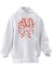 Unisex Premium Pamuk Beyaz Örümcek Desen Kırmızı Baskılı 3 Iplik Kapüşonlu Sweatshirt 1