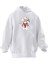 Unisex Premium Pamuk Beyaz Kılıçlı Kedi Baskılı 3 Iplik Kapüşonlu Sweatshirt 1