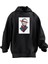 Unisex Premium Pamuk Siyah Gözü Çizgili Süperman Baskılı 3 Iplik Kapüşonlu Sweatshirt 1