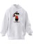 Unisex Premium Pamuk Beyaz Gözlüklü Bugs Bunny Baskılı 3 Iplik Kapüşonlu Sweatshirt 1