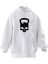 Unisex Premium Pamuk Beyaz Dumbell Kurukafa Baskılı 3 Iplik Kapüşonlu Sweatshirt 1