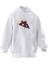 Unisex Premium Pamuk Beyaz Pizza Astronot Baskılı 3 Iplik Kapüşonlu Sweatshirt 1