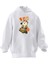Unisex Premium Pamuk Beyaz Sushi Kedi Japon Baskılı 3 Iplik Kapüşonlu Sweatshirt 1