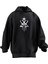 Unisex Premium Pamuk Siyah Okcu Desen Baskılı 3 Iplik Kapüşonlu Sweatshirt 1