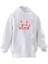 Unisex Premium Pamuk Beyaz Darling Pembe Baskılı 3 Iplik Kapüşonlu Sweatshirt 1