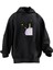 Unisex Premium Pamuk Siyah Uçurum Kenarı Baskılı 3 Iplik Kapüşonlu Sweatshirt 1
