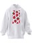 Unisex Premium Pamuk Beyaz Çilekler Desen Baskılı 3 Iplik Kapüşonlu Sweatshirt 1