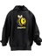 Unisex Premium Pamuk Siyah Zombee Arı Baskılı 3 Iplik Kapüşonlu Sweatshirt 1