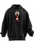 Unisex Premium Pamuk Siyah Manzara Deniz Feneri Baskılı 3 Iplik Kapüşonlu Sweatshirt 1