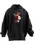 Unisex Premium Pamuk Siyah Ho Ho Ho Yılbaşı Baskılı 3 Iplik Kapüşonlu Sweatshirt 1