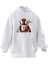 Unisex Premium Pamuk Beyaz Haçlı Deadpool Baskılı 3 Iplik Kapüşonlu Sweatshirt 1