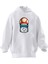 Unisex Premium Pamuk Beyaz Mantar Süper Mario Baskılı 3 Iplik Kapüşonlu Sweatshirt 1