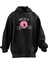 Unisex Premium Pamuk Siyah Donut Give Up Baskılı 3 Iplik Kapüşonlu Sweatshirt 1