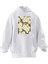 Unisex Premium Pamuk Beyaz Çiçekler Arası Sincap Baskılı 3 Iplik Kapüşonlu Sweatshirt 1