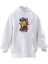 Unisex Premium Pamuk Beyaz Fight Minyon Baskılı 3 Iplik Kapüşonlu Sweatshirt 1
