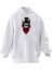 Unisex Premium Pamuk Beyaz Motorcu Kedi Baskılı 3 Iplik Kapüşonlu Sweatshirt 1