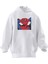 Unisex Premium Pamuk Beyaz Spiderman Düşünüyor Baskılı 3 Iplik Kapüşonlu Sweatshirt 1