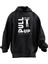 Unisex Premium Pamuk Siyah Pull Up Baskılı 3 Iplik Kapüşonlu Sweatshirt 1