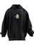 Unisex Premium Pamuk Siyah Tenisci Minyon Baskılı 3 Iplik Kapüşonlu Sweatshirt 1