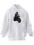Unisex Premium Pamuk Beyaz Motorcu Kurukafa Baskılı 3 Iplik Kapüşonlu Sweatshirt 1