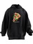 Unisex Premium Pamuk Siyah Pizza Dilim Desen Baskılı 3 Iplik Kapüşonlu Sweatshirt 1