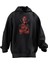 Unisex Premium Pamuk Siyah Deadpool Çiçek Olmuş Baskılı 3 Iplik Kapüşonlu Sweatshirt 1