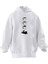 Unisex Premium Pamuk Beyaz Kahve Fincan Karakedi Baskılı 3 Iplik Kapüşonlu Sweatshirt 1