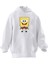 Unisex Premium Pamuk Beyaz Sünger Bob Gülücük Baskılı 3 Iplik Kapüşonlu Sweatshirt 1