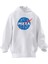 Unisex Premium Pamuk Beyaz Pizza Nasa Baskılı 3 Iplik Kapüşonlu Sweatshirt 1