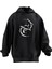Unisex Premium Pamuk Siyah Uzay Gemisi Zaman Baskılı 3 Iplik Kapüşonlu Sweatshirt 1