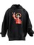 Unisex Premium Pamuk Siyah Tatilci Anime Genç Baskılı 3 Iplik Kapüşonlu Sweatshirt 1