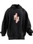Unisex Premium Pamuk Siyah Yılbaşı Kurdale Baskılı 3 Iplik Kapüşonlu Sweatshirt 1