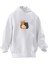 Unisex Premium Pamuk Beyaz Huzurlu Üç Kedi Baskılı 3 Iplik Kapüşonlu Sweatshirt 1