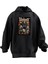 Unisex Premium Pamuk Siyah Slipknot Zombie Poster Baskılı 3 Iplik Kapüşonlu Sweatshirt 1