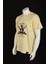 Basic Sıfır Yaka Bej Unisex Pamuklu %100 Full Nakışlı One Piece Relaxed Fit T Shirt 1