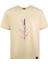 Unisex Kısa Kollu Tshirt Nakışlı Işlemli Sakura Katana Erkek - Kadın Bej Rahat Kesim 1