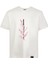 Unisex Kısa Kollu Tshirt Nakışlı Işlemli Sakura Katana Erkek - Kadın Beyaz Rahat Kesim 1