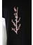 Unisex Kısa Kollu Tshirt Nakışlı Işlemli Sakura Katana Erkek - Kadın Siyah Rahat Kesim 5