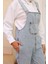 Kadın Askılı Denim Kot Tulum -PMK337 5