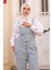 Kadın Askılı Denim Kot Tulum -PMK337 3