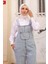 Kadın Askılı Denim Kot Tulum -PMK337 4